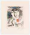 MARC CHAGALL Double Portrait au Chevalet.